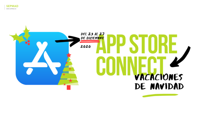 vacaciones de navidad en app store connect del 23 al 27 de diciembre